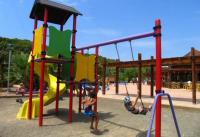 Speeltuin van camping Torre de la Mora, in Tarragone, Spanje.