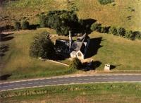 Chapelle Notre-Dame de Tréminou vanuit de lucht gezien.
