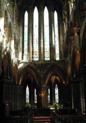De binnenkant, het interieur van de Kathedraal Glasgow in Schotland.