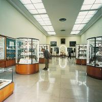 De hal van het Museum van Prehistorische Antropologie in Monaco, Frankrijk.