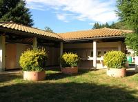 Eén van de bungalows in Camping Bonneval
